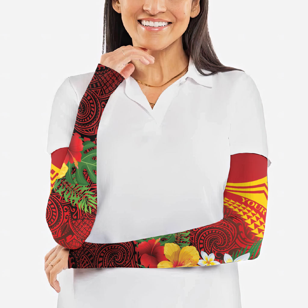 Hawaii Ku Kia'i Mauna Personalized Arm Sleeves Hibiscus Kakau Pattern