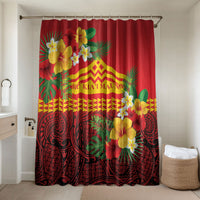 Hawaii Ku Kia'i Mauna Bathroom Set Hibiscus Kakau Pattern