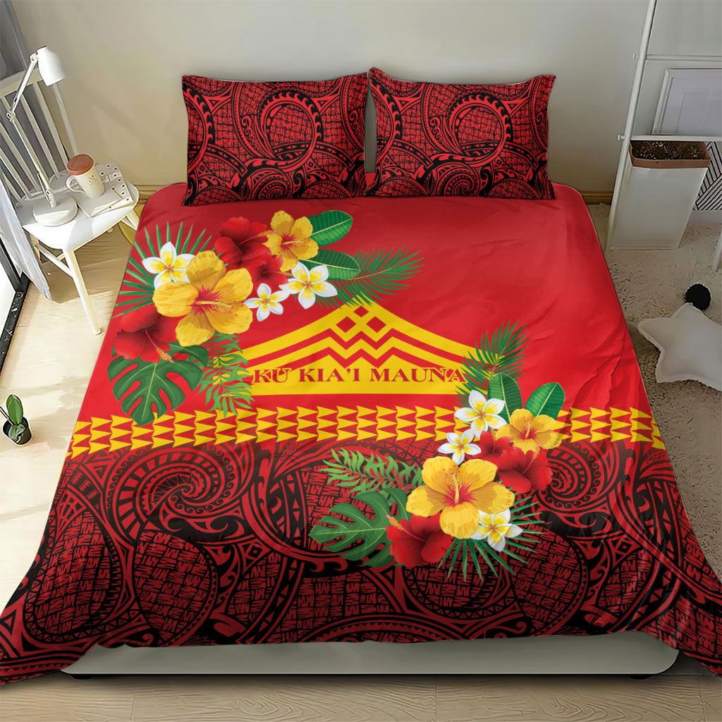 Hawaii Ku Kia'i Mauna Bedding Set Hibiscus Kakau Pattern