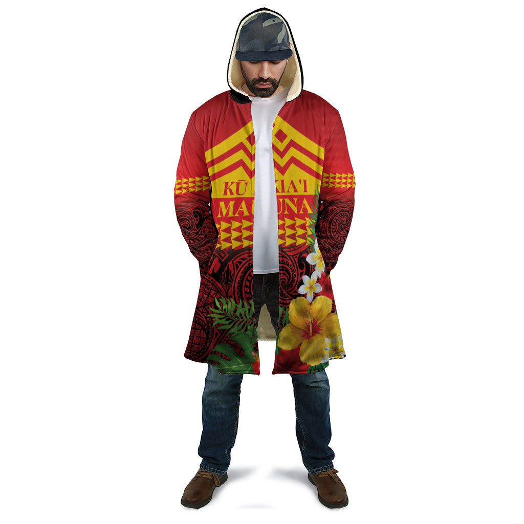 Hawaii Ku Kia'i Mauna Personalized Cloak Hibiscus Kakau Pattern