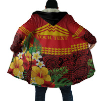 Hawaii Ku Kia'i Mauna Personalized Cloak Hibiscus Kakau Pattern