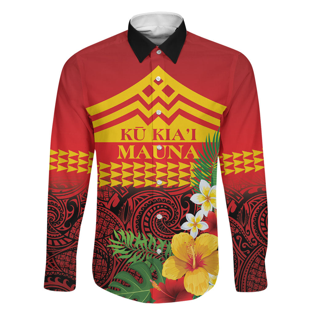 Hawaii Ku Kia'i Mauna Personalized Family Matching Off Shoulder Short Dress and Hawaiian Shirt Hibiscus Kakau Pattern