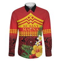 Hawaii Ku Kia'i Mauna Personalized Family Matching Puletasi and Hawaiian Shirt Hibiscus Kakau Pattern
