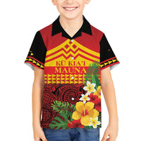 Hawaii Ku Kia'i Mauna Personalized Family Matching Puletasi and Hawaiian Shirt Hibiscus Kakau Pattern