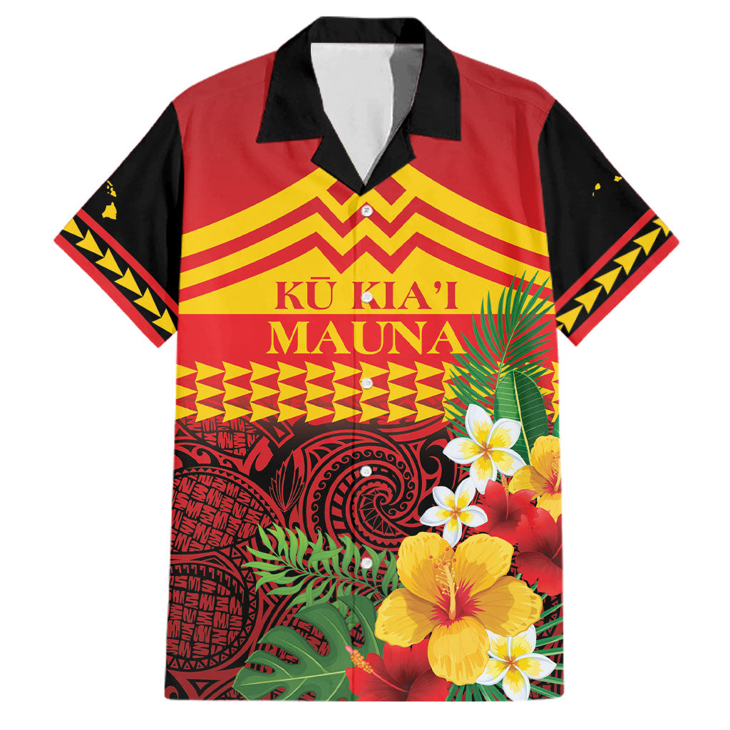 Hawaii Ku Kia'i Mauna Personalized Family Matching Short Sleeve Bodycon Dress and Hawaiian Shirt Hibiscus Kakau Pattern