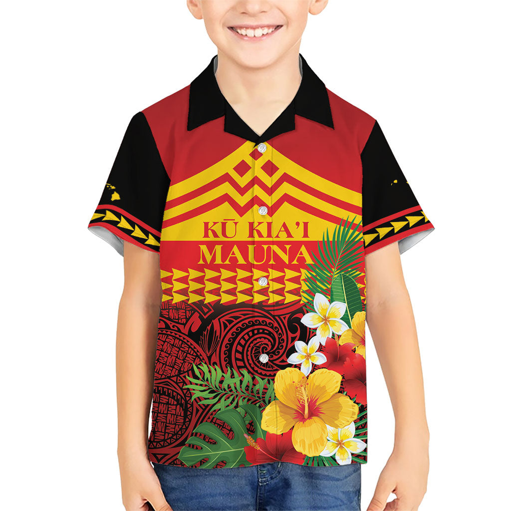 Hawaii Ku Kia'i Mauna Personalized Family Matching Summer Maxi Dress and Hawaiian Shirt Hibiscus Kakau Pattern