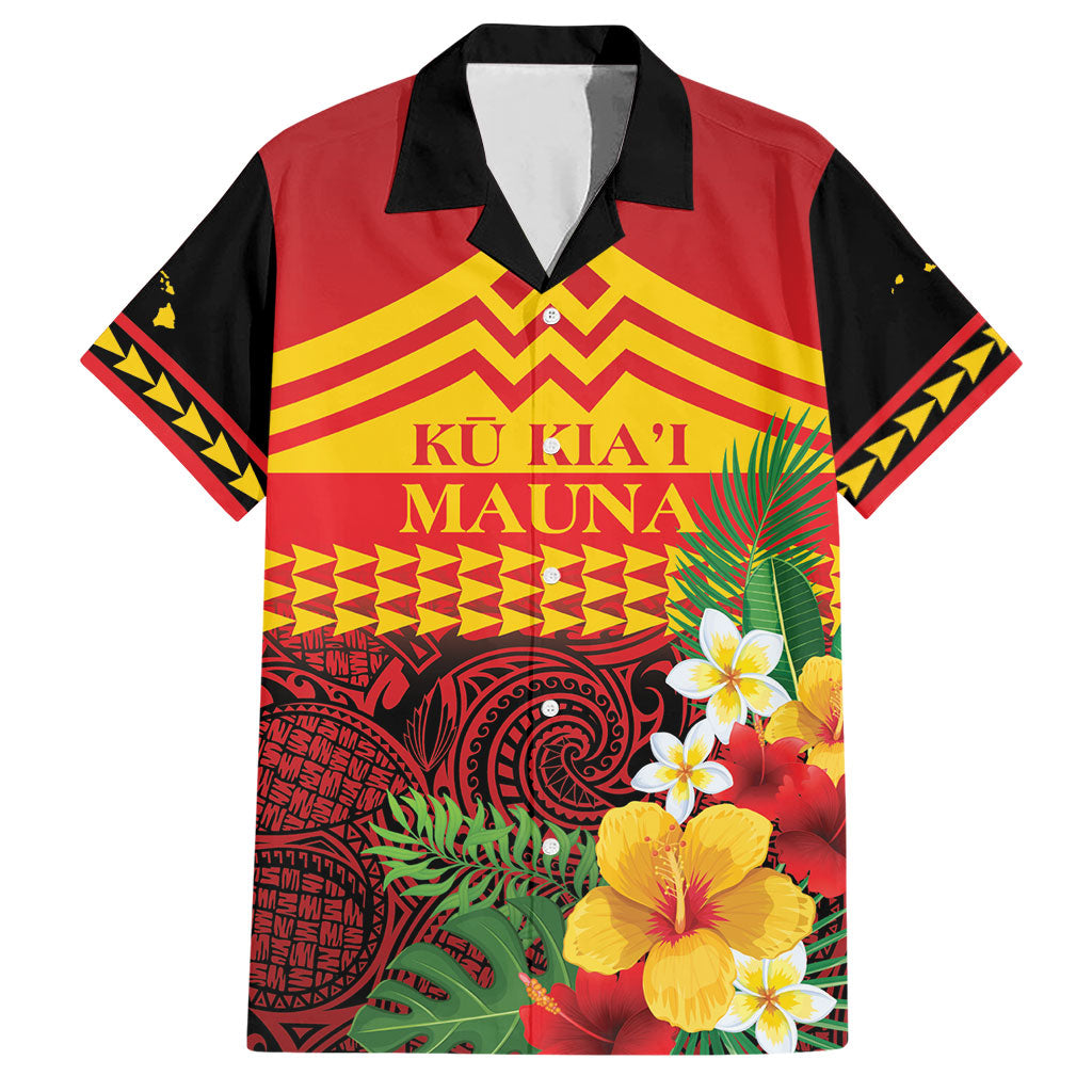 Hawaii Ku Kia'i Mauna Personalized Hawaiian Shirt Hibiscus Kakau Pattern LT9 Red - Polynesian Pride