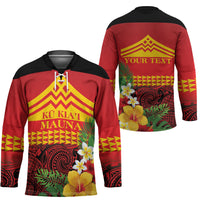 Hawaii Ku Kia'i Mauna Personalized Hockey Jersey Hibiscus Kakau Pattern