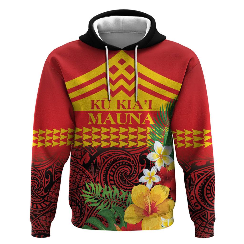 Hawaii Ku Kia'i Mauna Personalized Hoodie Hibiscus Kakau Pattern