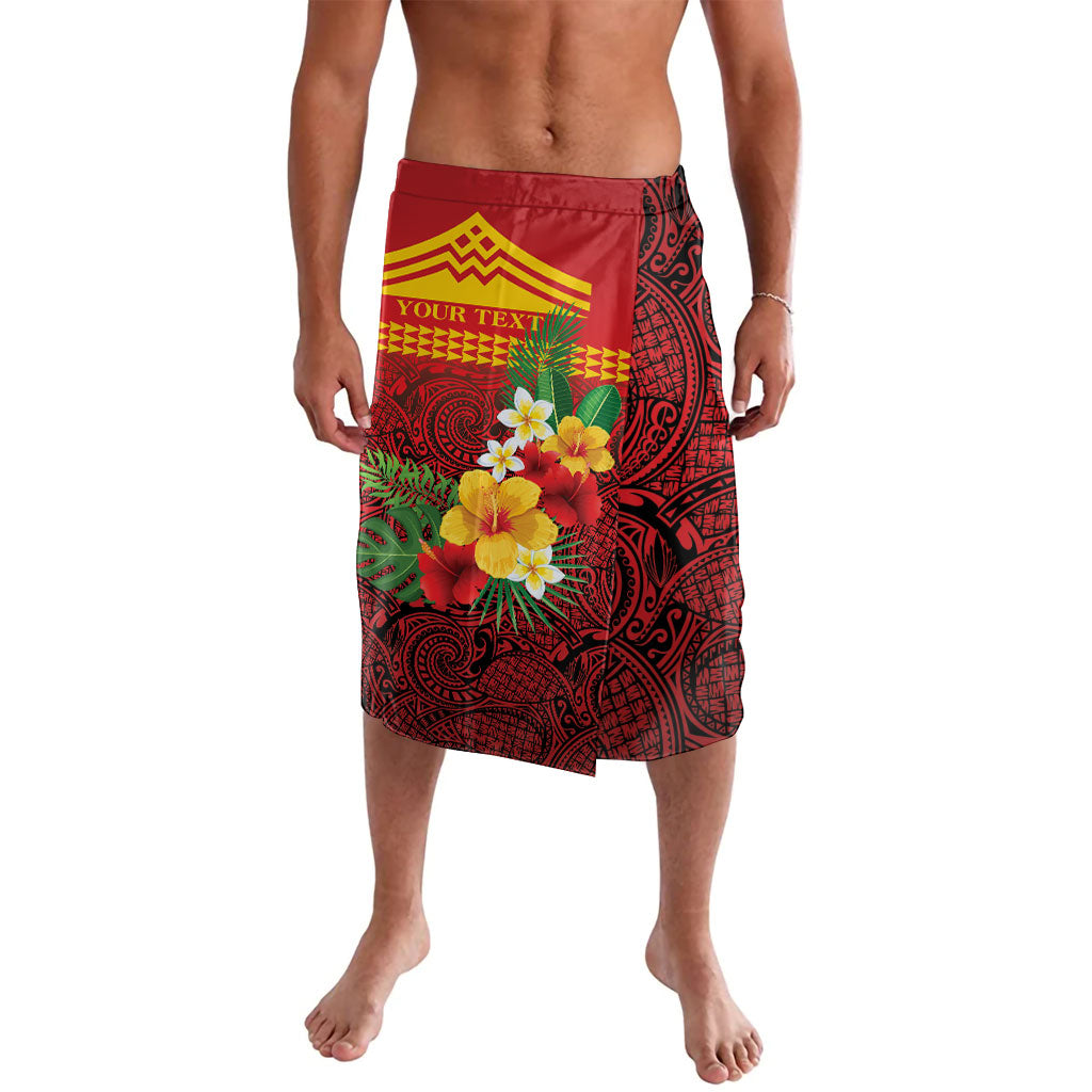 Hawaii Ku Kia'i Mauna Personalized Lavalava Hibiscus Kakau Pattern LT9 Red - Polynesian Pride