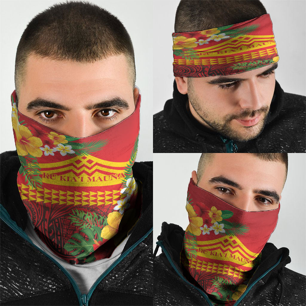 Hawaii Ku Kia'i Mauna Neck Gaiter Hibiscus Kakau Pattern