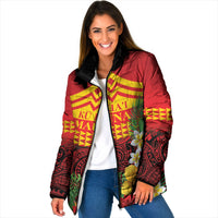 Hawaii Ku Kia'i Mauna Personalized Padded Jacket Hibiscus Kakau Pattern