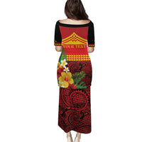 Hawaii Ku Kia'i Mauna Personalized Puletasi Hibiscus Kakau Pattern