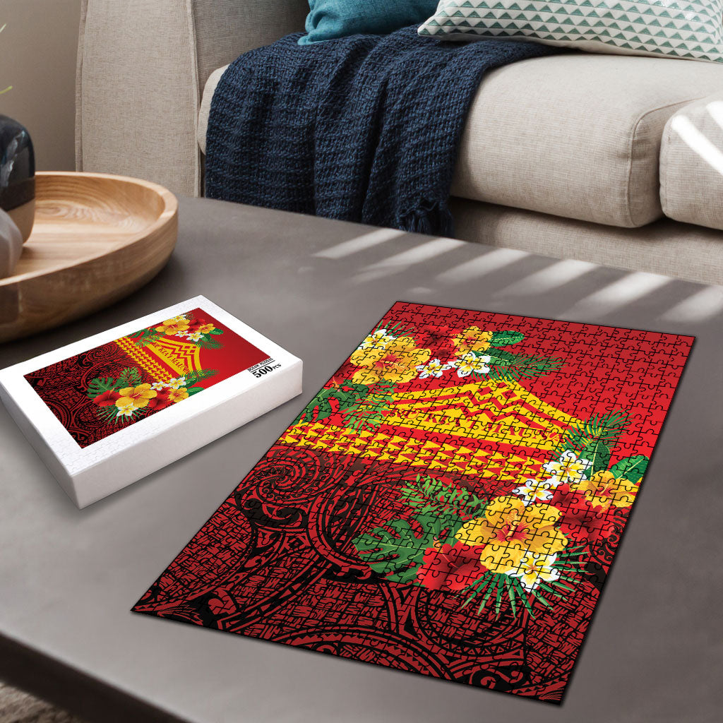Hawaii Ku Kia'i Mauna Puzzle Hibiscus Kakau Pattern