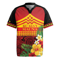 Hawaii Ku Kia'i Mauna Personalized Rugby Jersey Hibiscus Kakau Pattern