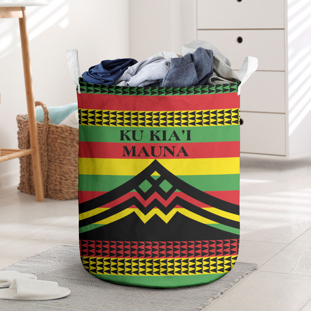 Hawaii Ku Kia'i Mauna Laundry Basket Hawaiian Kanaka Maoli Motif