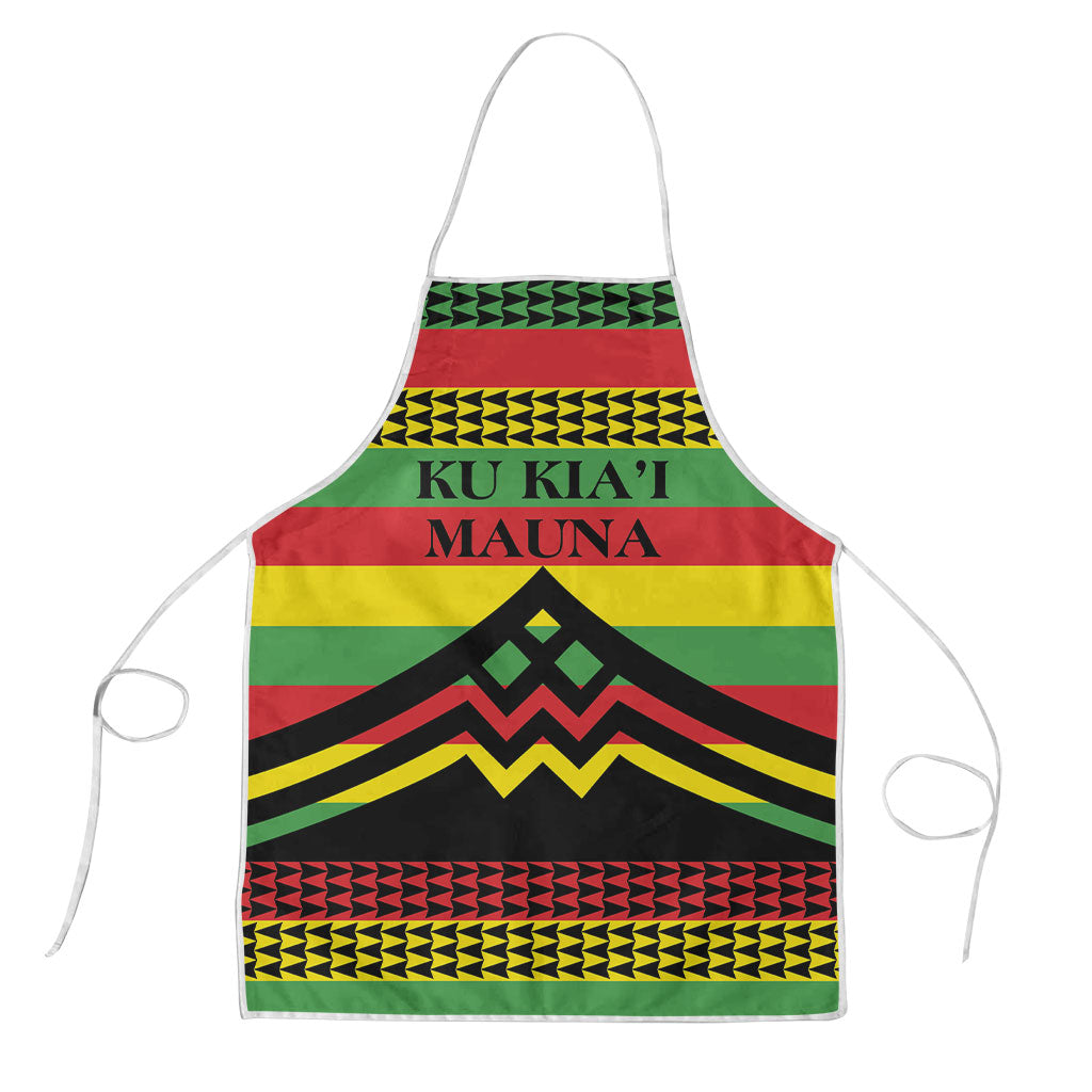 Hawaii Ku Kia'i Mauna Apron Hawaiian Kanaka Maoli Motif LT9 Green - Polynesian Pride