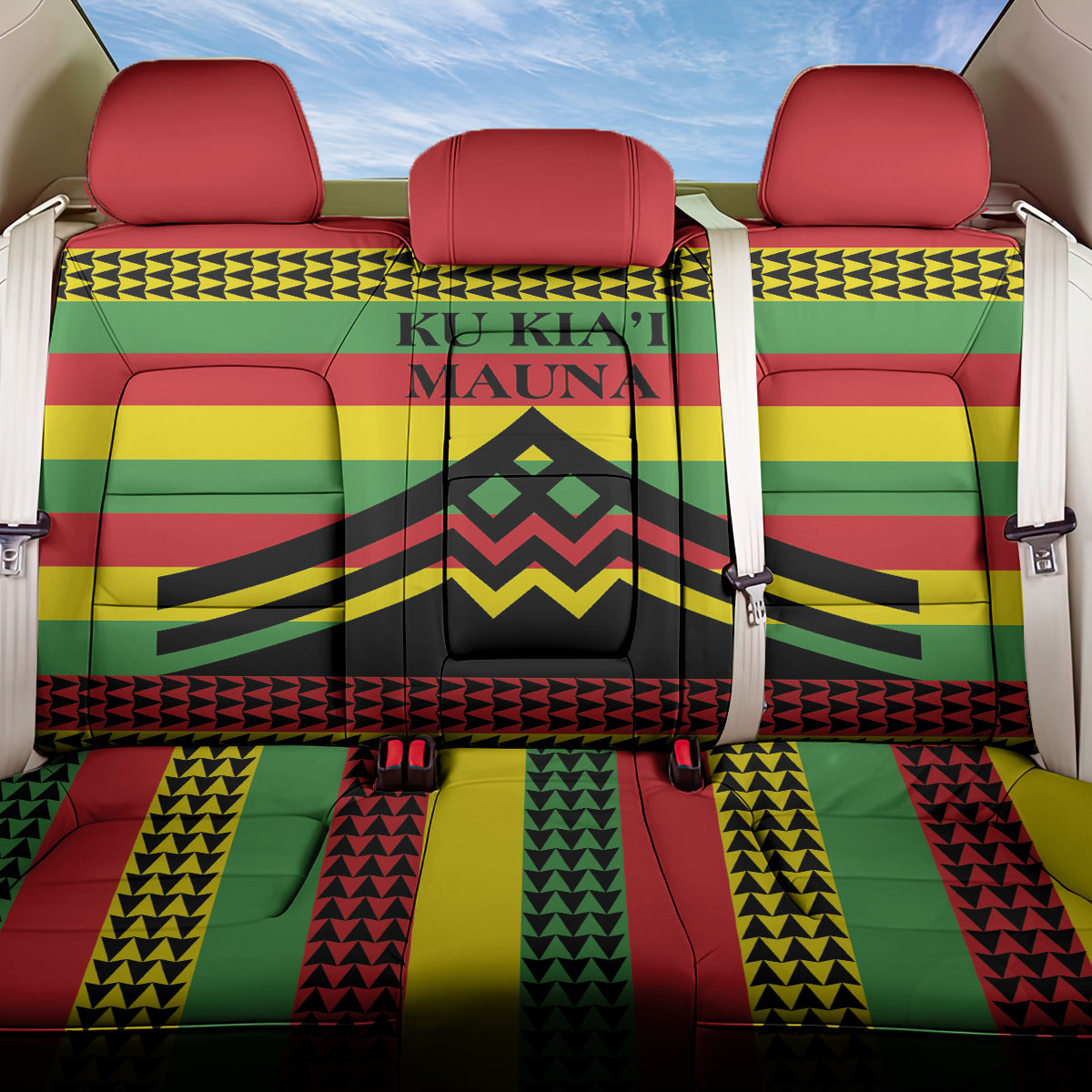 Hawaii Ku Kia'i Mauna Back Car Seat Cover Hawaiian Kanaka Maoli Motif