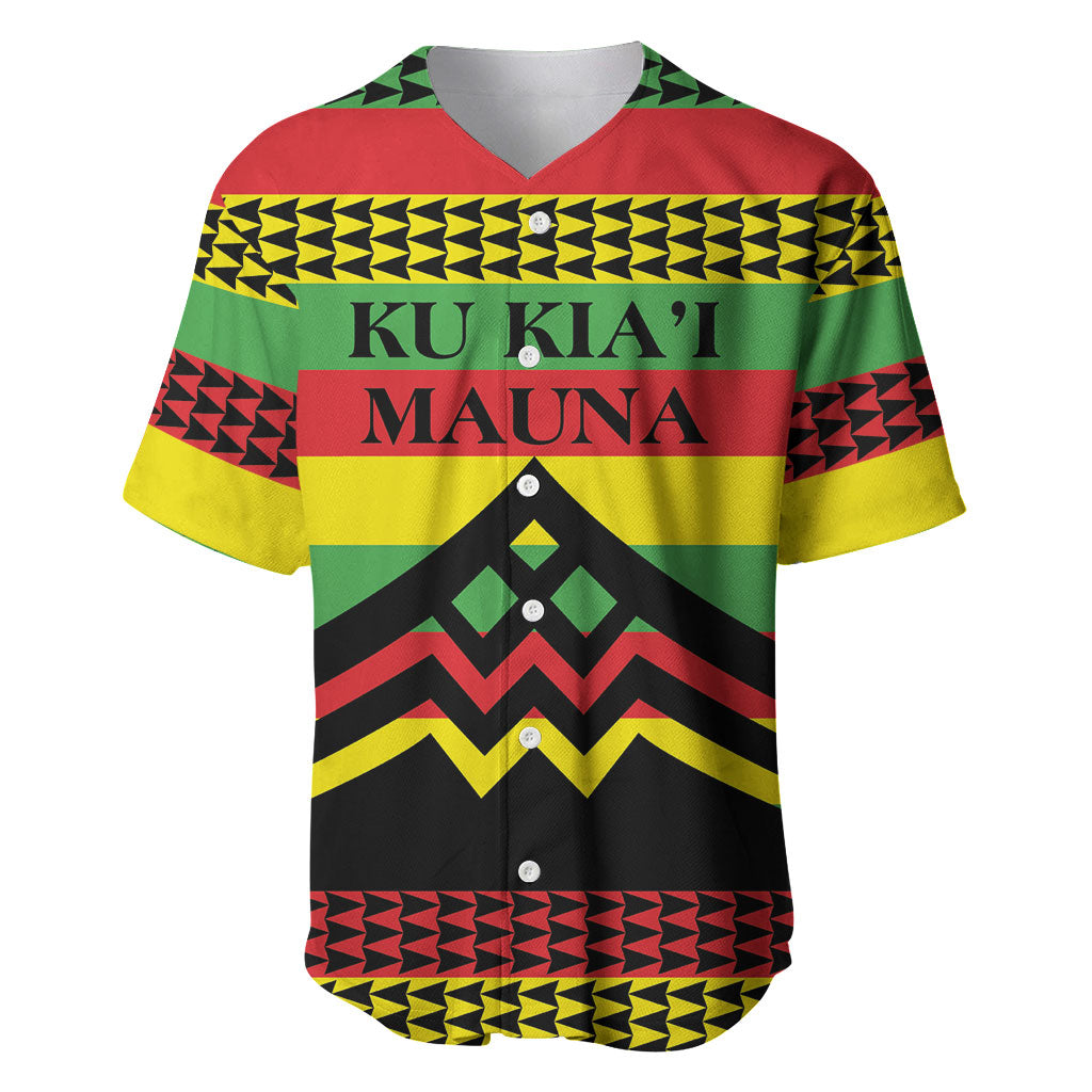 Hawaii Ku Kia'i Mauna Personalized Baseball Jersey Hawaiian Kanaka Maoli Motif LT9 Green - Polynesian Pride