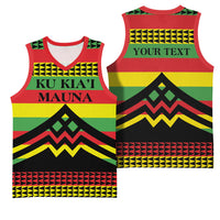 Hawaii Ku Kia'i Mauna Personalized Basketball Jersey Hawaiian Kanaka Maoli Motif
