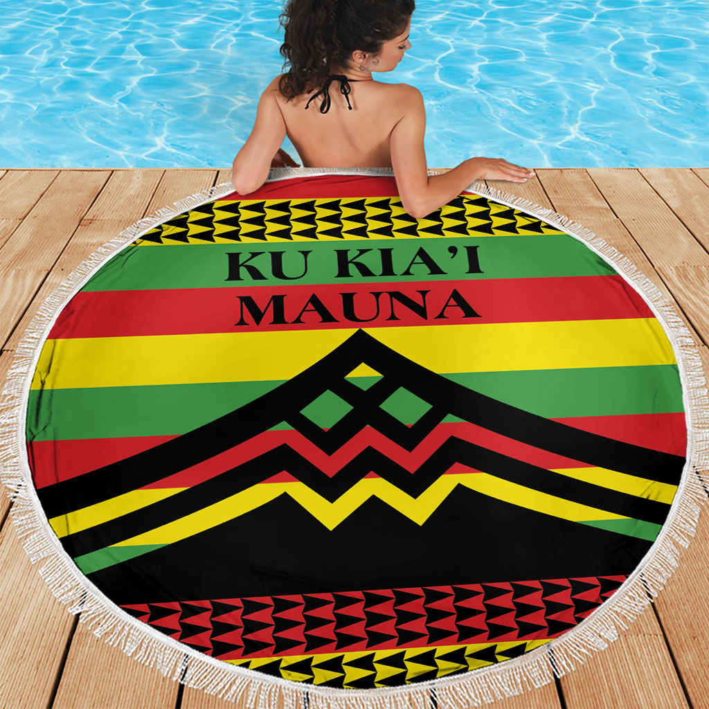 Hawaii Ku Kia'i Mauna Beach Blanket Hawaiian Kanaka Maoli Motif