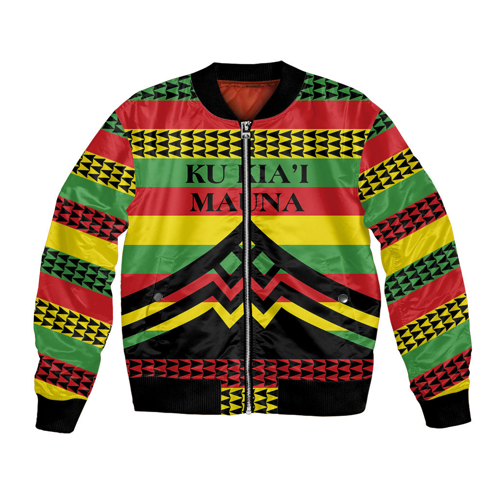 Hawaii Ku Kia'i Mauna Personalized Bomber Jacket Hawaiian Kanaka Maoli Motif LT9 Unisex Green - Polynesian Pride