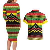 Hawaii Ku Kia'i Mauna Personalized Couples Matching Long Sleeve Bodycon Dress and Hawaiian Shirt Hawaiian Kanaka Maoli Motif