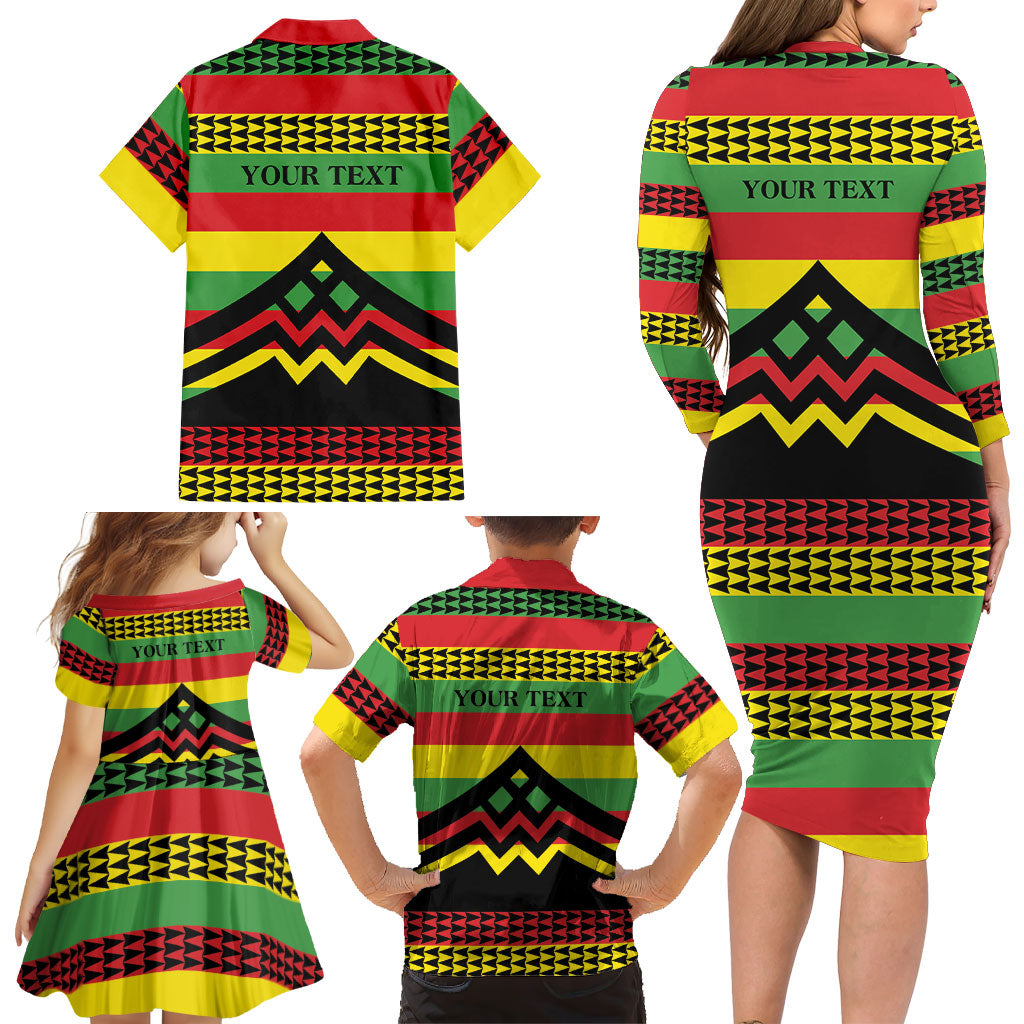 Hawaii Ku Kia'i Mauna Personalized Family Matching Long Sleeve Bodycon Dress and Hawaiian Shirt Hawaiian Kanaka Maoli Motif