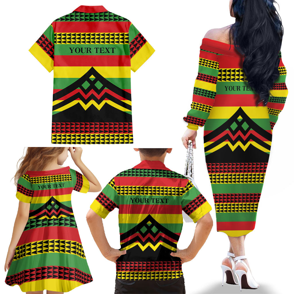 Hawaii Ku Kia'i Mauna Personalized Family Matching Off The Shoulder Long Sleeve Dress and Hawaiian Shirt Hawaiian Kanaka Maoli Motif