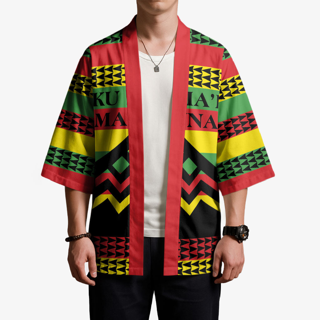 Hawaii Ku Kia'i Mauna Personalized Kimono Hawaiian Kanaka Maoli Motif