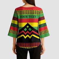 Hawaii Ku Kia'i Mauna Personalized Kimono Sleeve Blouse Hawaiian Kanaka Maoli Motif
