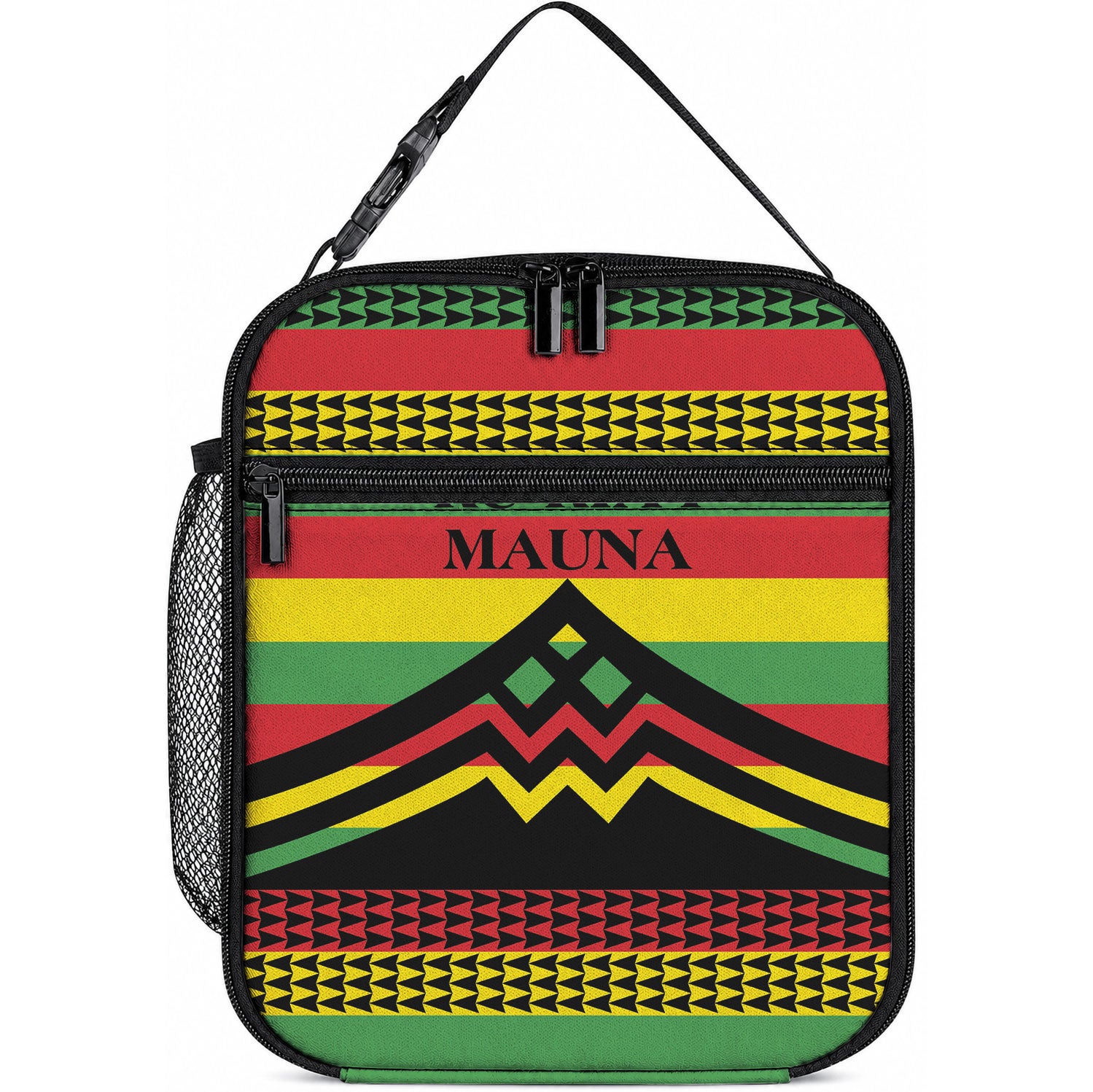 Hawaii Ku Kia'i Mauna Lunch Bag Hawaiian Kanaka Maoli Motif LT9 10.2 × 8.3 × 4.3 inch Green - Polynesian Pride