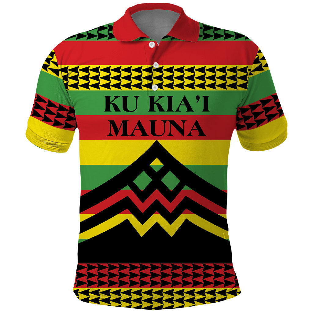 Hawaii Ku Kia'i Mauna Personalized Polo Shirt Hawaiian Kanaka Maoli Motif LT9 Green - Polynesian Pride