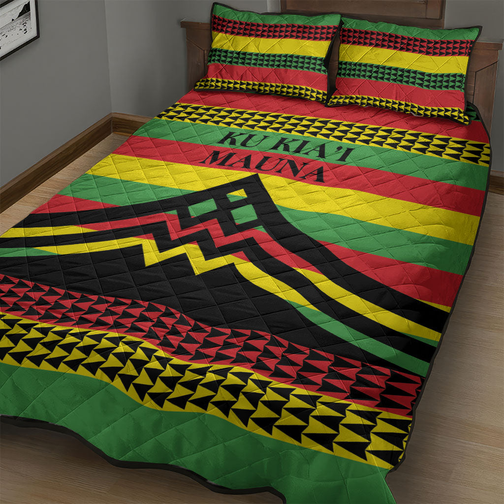 Hawaii Ku Kia'i Mauna Quilt Bed Set Hawaiian Kanaka Maoli Motif