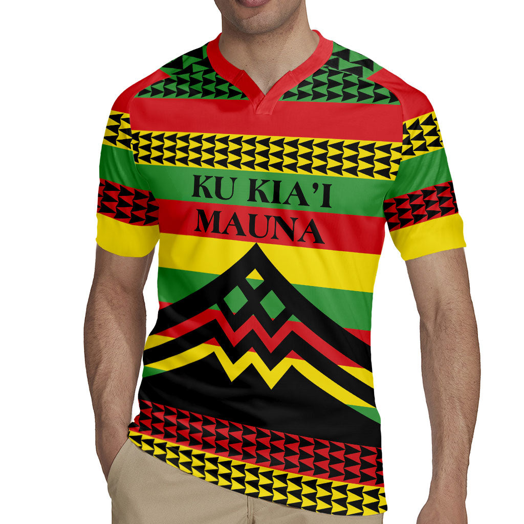 Hawaii Ku Kia'i Mauna Personalized Rugby Jersey Hawaiian Kanaka Maoli Motif