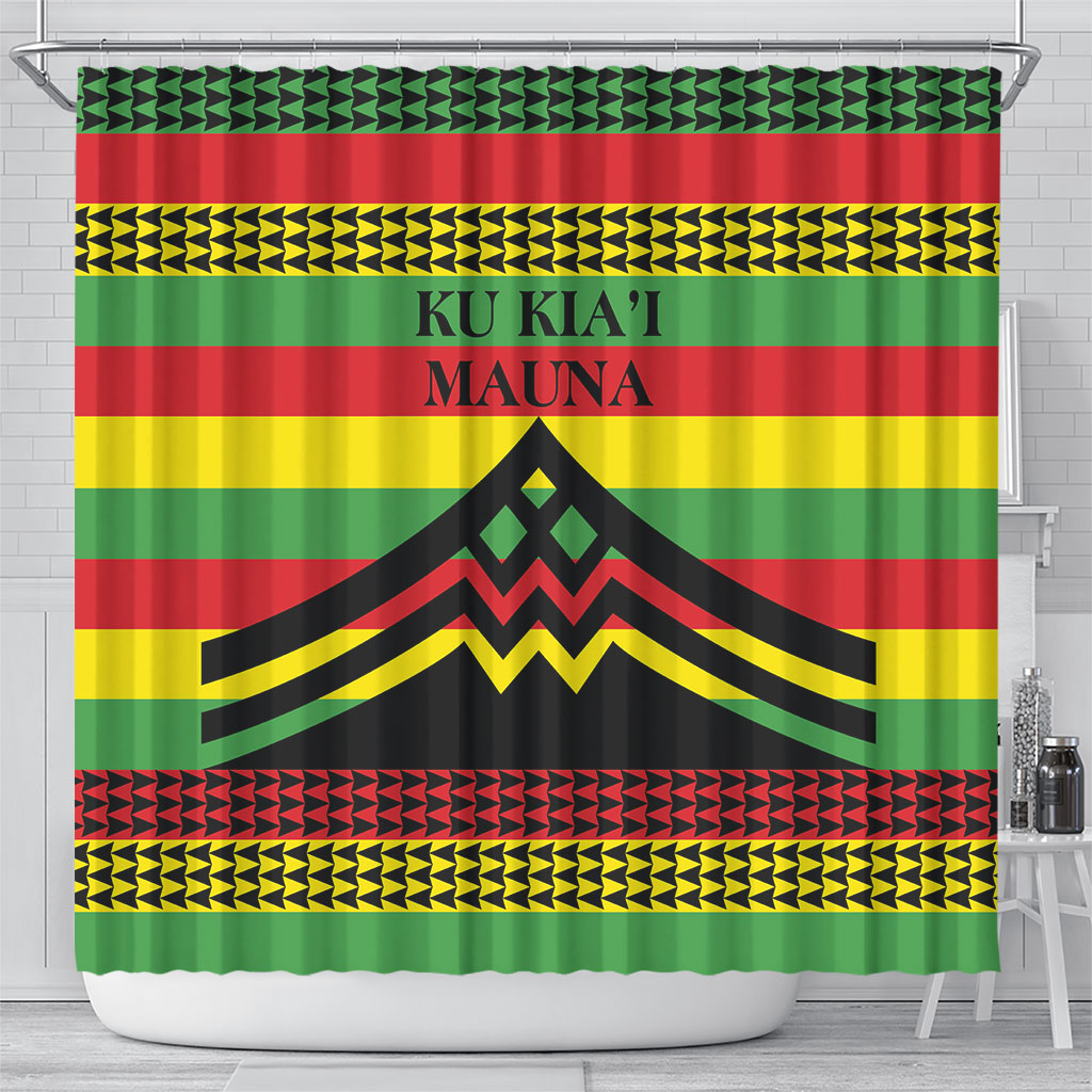 Hawaii Ku Kia'i Mauna Shower Curtain Hawaiian Kanaka Maoli Motif