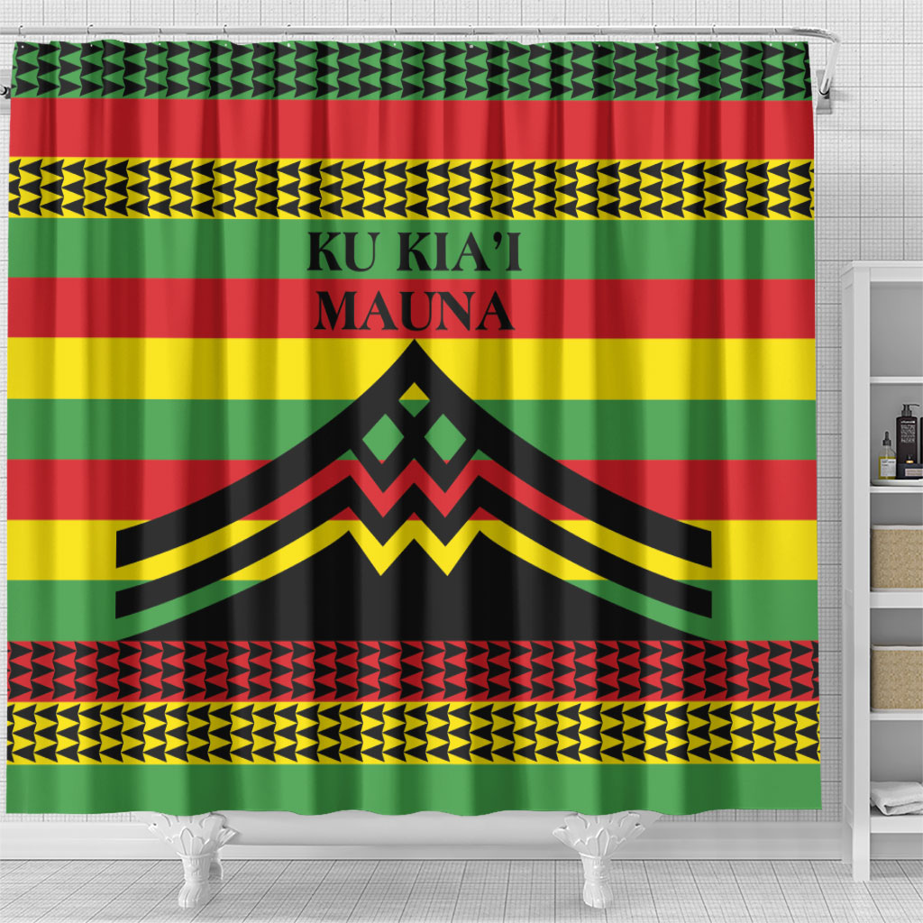 Hawaii Ku Kia'i Mauna Shower Curtain Hawaiian Kanaka Maoli Motif