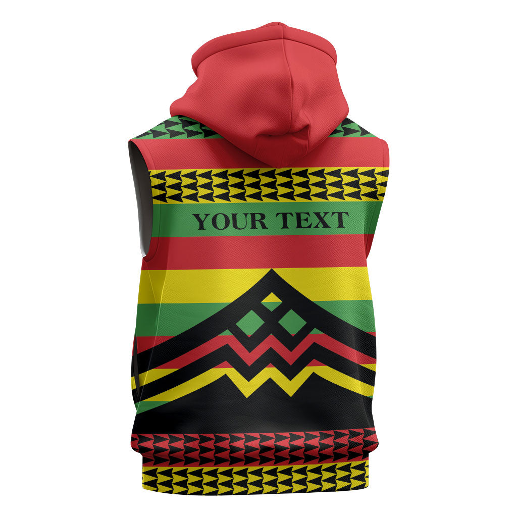 Hawaii Ku Kia'i Mauna Personalized Sleeveless Hoodie Hawaiian Kanaka Maoli Motif