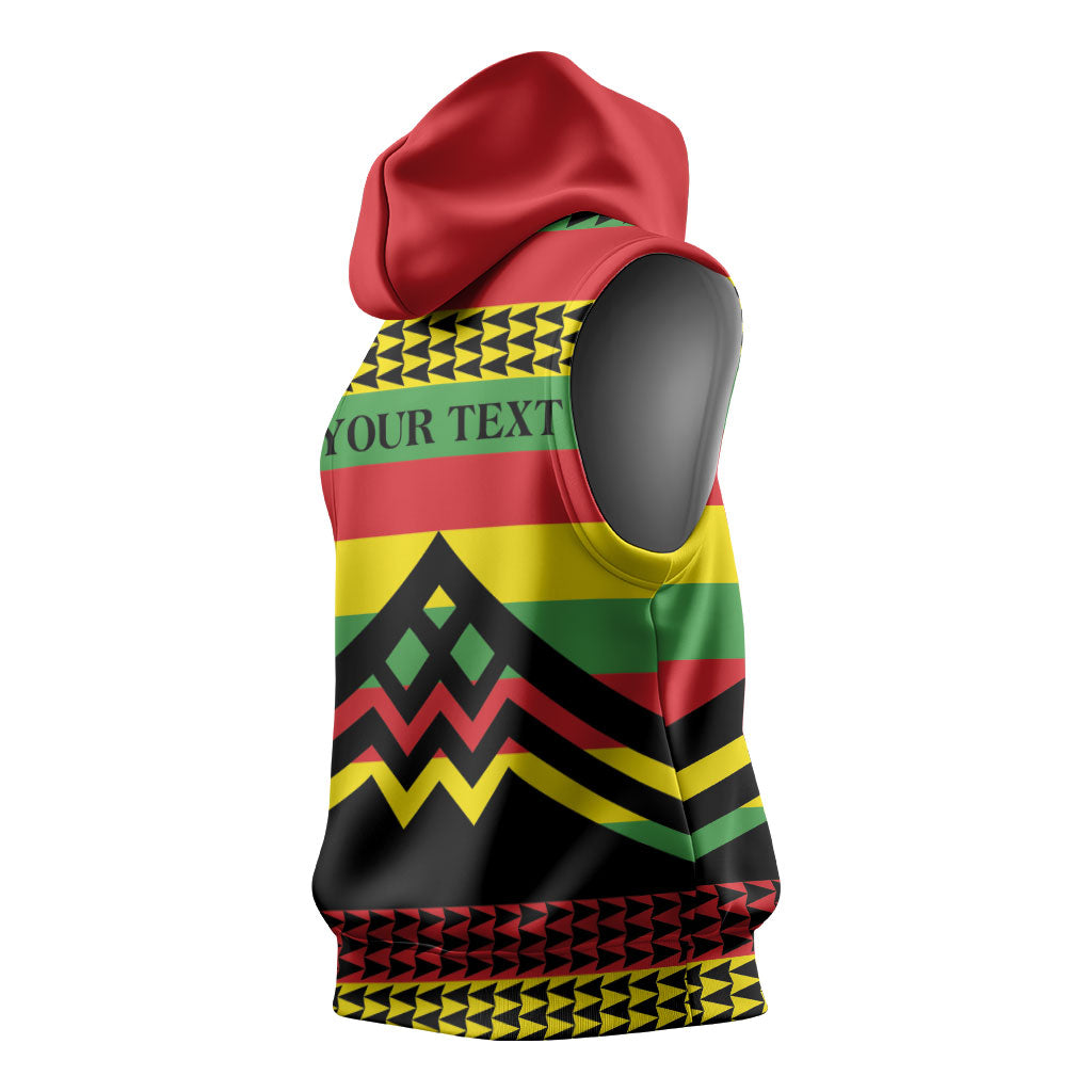Hawaii Ku Kia'i Mauna Personalized Sleeveless Hoodie Hawaiian Kanaka Maoli Motif