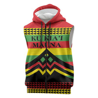 Hawaii Ku Kia'i Mauna Personalized Sleeveless Zip Hoodie Hawaiian Kanaka Maoli Motif