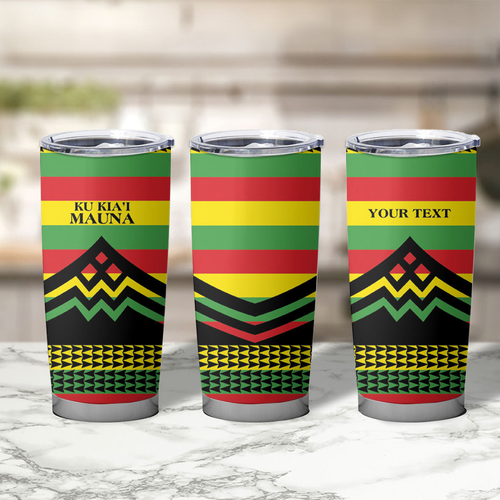 Hawaii Ku Kia'i Mauna Personalized Tumbler Cup Hawaiian Kanaka Maoli Motif