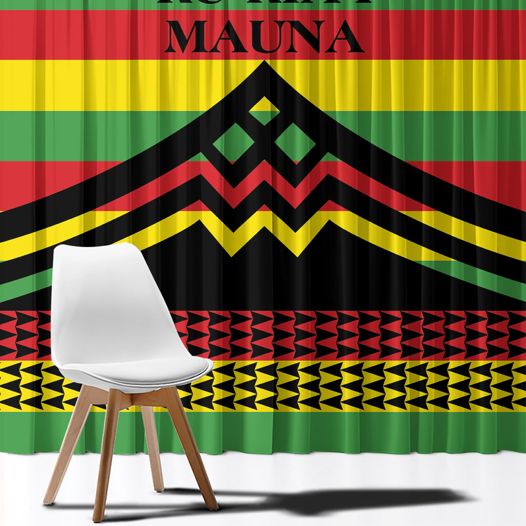Hawaii Ku Kia'i Mauna Window Curtain Hawaiian Kanaka Maoli Motif