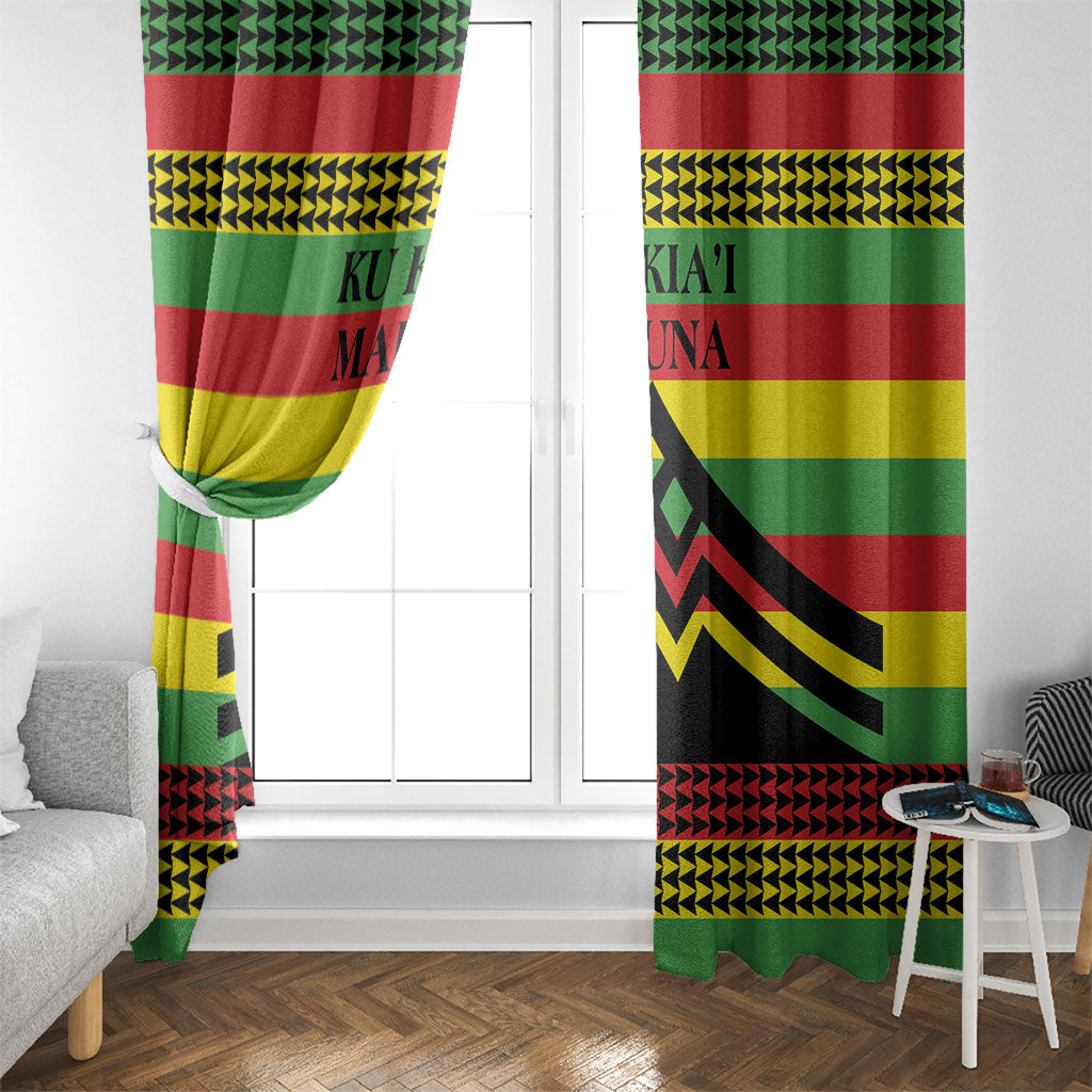 Hawaii Ku Kia'i Mauna Window Curtain Hawaiian Kanaka Maoli Motif