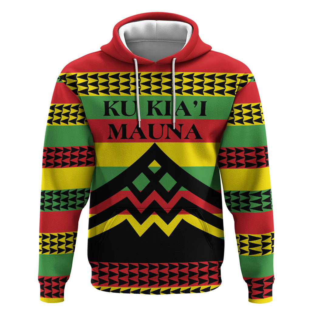 Hawaii Ku Kia'i Mauna Personalized Zip Hoodie Hawaiian Kanaka Maoli Motif