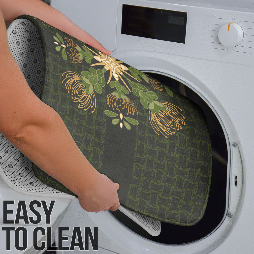 Hawaii Ohia Lehua Squares Bathroom Set Hawaiian Quilt Inspired Floral Pattern