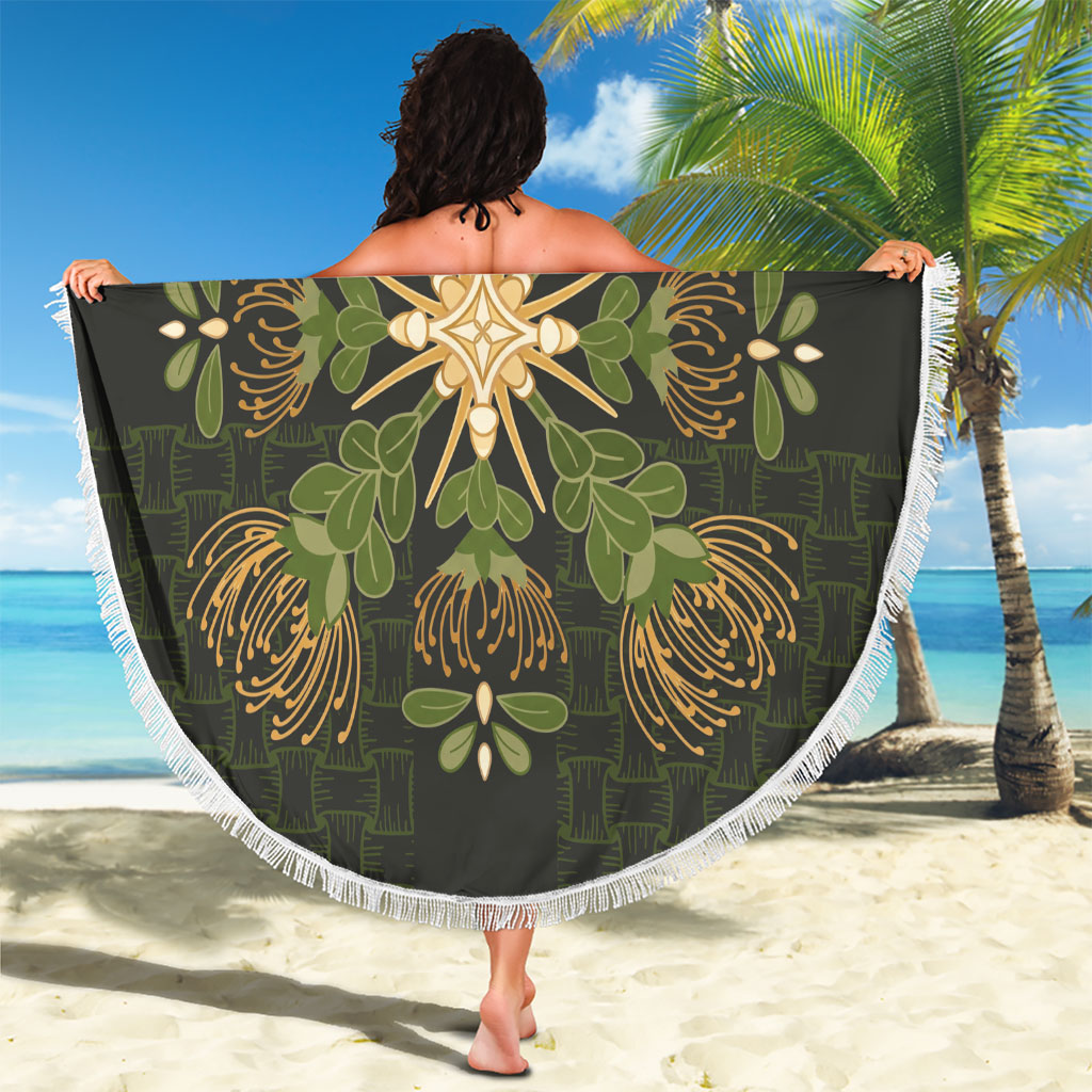 Hawaii Ohia Lehua Squares Beach Blanket Hawaiian Quilt Inspired Floral Pattern