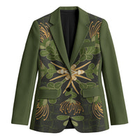 Hawaii Ohia Lehua Squares Blazer Hawaiian Quilt Inspired Floral Pattern