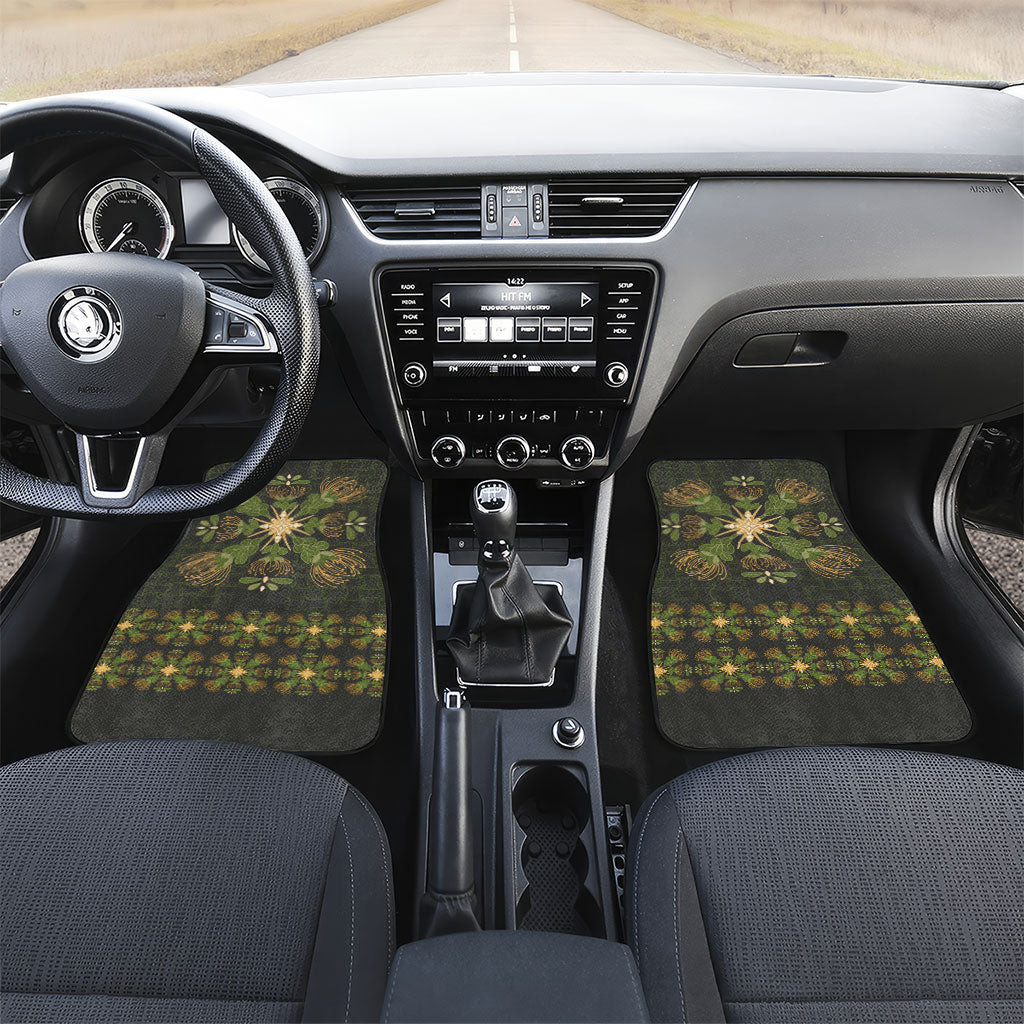 Hawaii Ohia Lehua Squares Car Mats Hawaiian Quilt Inspired Floral Pattern