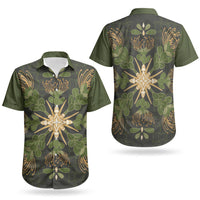 Hawaii Ohia Lehua Squares Couples Matching Off Shoulder Short Dress and Hawaiian Shirt Hawaiian Quilt Inspired Floral Pattern LT9