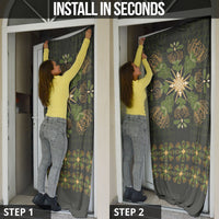 Hawaii Ohia Lehua Squares Door Cover Hawaiian Quilt Inspired Floral Pattern
